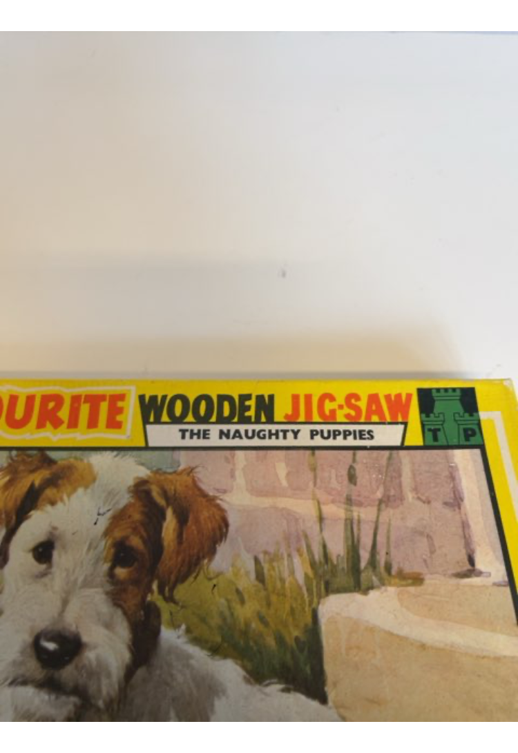 Retro træpuslespil med hunde